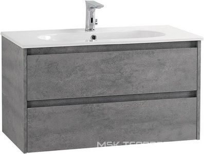 База под раковину подвесная с двумя выкатными ящиками, 1010х460хh515мм, без раковины, (цв.Cemento Grigio),  ZZ BelBagno Kraft KRAFT-1000-2C-SO-CG
