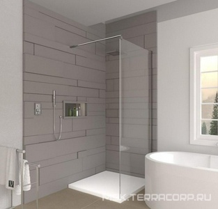 Душевая перегородка -72 100x200 см штанга в компл., стекло 8 мм-прозрачное, профиль-хром ZZ Veconi KR KR72-100-01-C7/KR72-100-01-C8