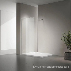 Душевая перегородка -72 100x200 см штанга в компл., стекло 8 мм-прозрачное, профиль-хром ZZ Veconi KR KR72-100-01-C7/KR72-100-01-C8