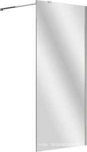 Душевая перегородка -72 100x200 см штанга в компл., стекло 8 мм-прозрачное, профиль-хром ZZ Veconi KR KR72-100-01-C7/KR72-100-01-C8