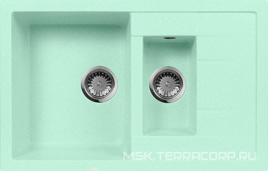 Мойка кухонная AquaGranitEx M-21k салатовая| 50x78x20