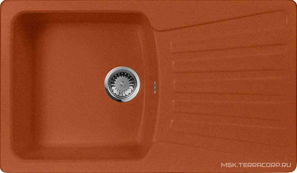 Мойка кухонная AquaGranitEx M-12 терракот| 49x84x19