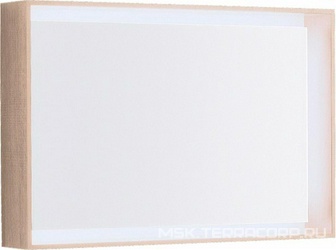 Зеркало 884х584х140мм, в раме, со светодиодной LED 12V / 29,5W подсветкой по контуру, (цв. светый дуб), крепёж в компл., Citterio ZZ