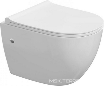 Подвесной унитаз  48 см c крышкой-сиденьем Toma Slim SO микролифт, безободковый, цв.белый, ZZ Berges OKUS 082127