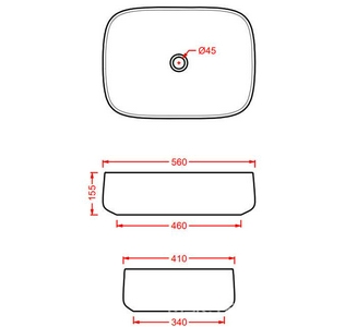 Раковина накладная на столешницу, прямоугольная 56х41хh15,5см, без отв.д/смесит., без перелива, (цв. brown matera),  ZZ ArtСeram Cognac Quadro COL009 41; 00