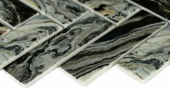 Мозаика Bonaparte Керамическая мозаика Hadar Black (4.5x30x98) ZZ 26,8x28,6