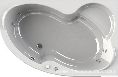 Акриловая ванна Radomir Wachter Ирма 1 R с гидромассажем и экраном, форсунки хром 169x110x50 Radomir wachter s356098