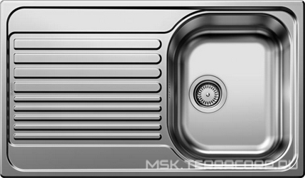 Мойка кухонная Blanco Tipo 45 S сталь матовая| 50x86x16