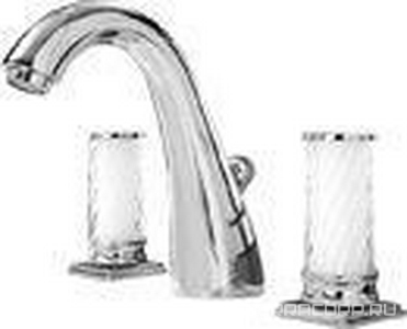 Смеситель для раковины на 3 отв., с д/к, (цв. хром, ручки муранское стекло ручной работы),  ZZ Oasis Fortuny 00RBFNCR