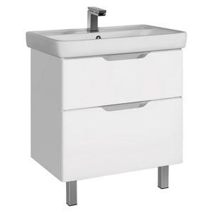 Тумба напольная/подвесная Q-Plus 80см., 2 ящика, БЕЗ раковины, цв.белый ZZ Dreja Q Plus 99.0006