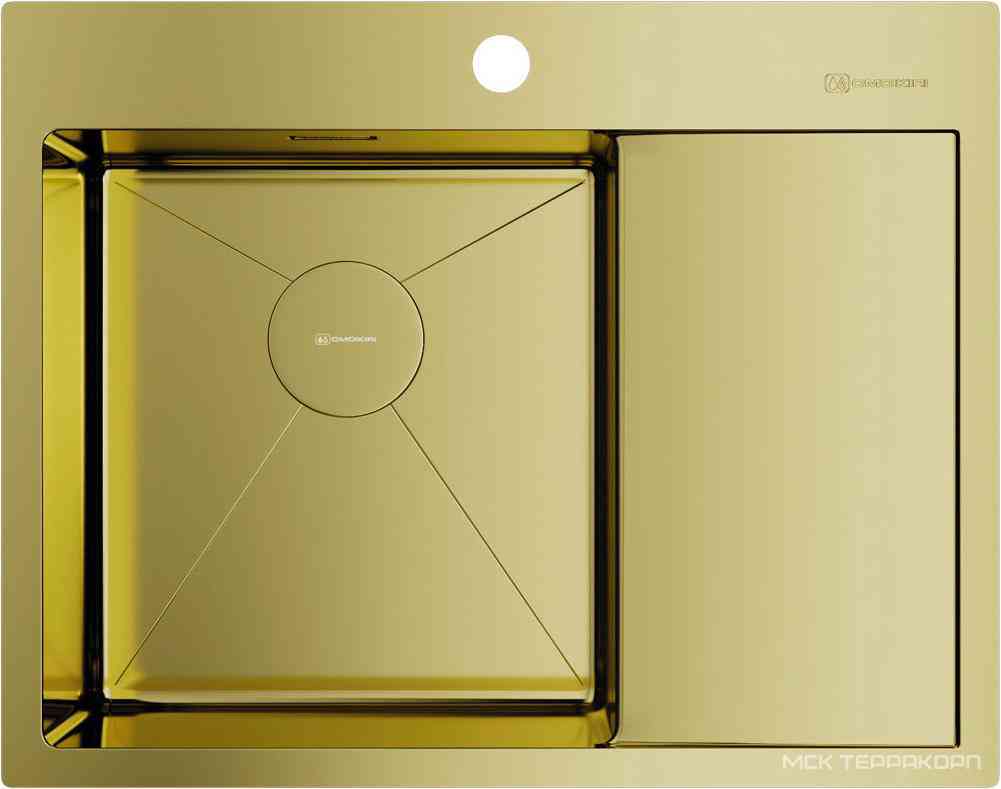Мойка кухонная 51x65x20 см Akisame 65-LG-L, цвет светлое золото ZZ