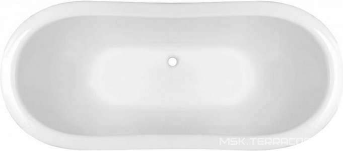 Ванна из искусственного камня Эстет Бостон 180x75, отдельностоящая, БЕЗ ножек, цв. белый, ZZ Эстет бостон ФР-00000624