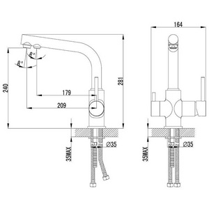 Смеситель Lemark Comfort LM3061C для кухонной мойки 16x28x25 Lemark comfort LM3061C