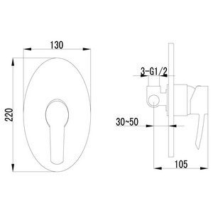 Смеситель для душа s  С ВНУТРЕННЕЙ ЧАСТЬЮ, цв. хром, ZZ Lemark Atlantis LM3223C