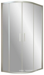 Душевое ограждение ZS-F 120*90*1900 мм, полукруглое, ассиметричное, профиль матовый хром, стекло прозрачное, БЕЗ поддона ZZ