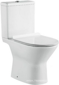 Унитаз напольный OMEGA, безободковый, цвет белый, с крышкой-сиденьем микролифт Sole Omega УТ000022811