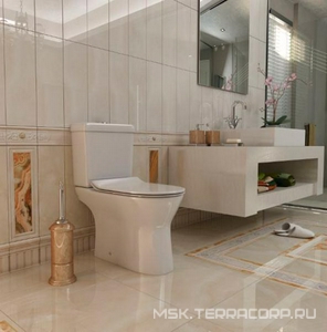 Унитаз напольный OMEGA, безободковый, цвет белый, с крышкой-сиденьем микролифт Sole Omega УТ000022811