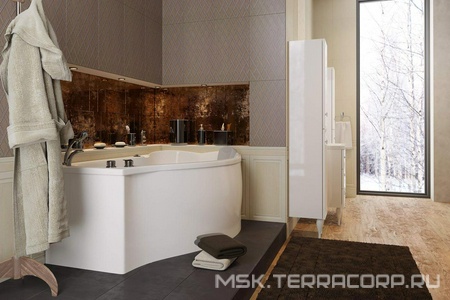 Акриловая ванна Marka One  R 170 см, ассиметричная, правая, БЕЗ каркаса, панели, слива, ZZ 1Marka Gracia 01гр1710п