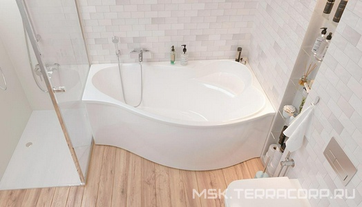 Акриловая ванна Marka One  R 170 см, ассиметричная, правая, БЕЗ каркаса, панели, слива, ZZ 1Marka Gracia 01гр1710п