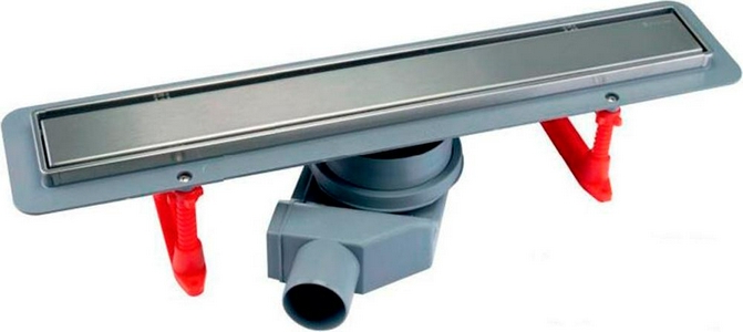 Дренажн.канал 550мм,готовый компл,сифон d50 вых.вбок 48л/мин,затвор(сухой/гидро),мин h монтажа 52мм, 2х стор.вставка цв.мат.хром/под плитку, Pestan Betto Line 13702509