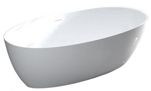 Ванна 1600х800хh580мм, отдельностоящая, литой камень S-Stone, матовый, донный клапан Up&Down цв.белый в компл.,  ZZ Salini Alda 101923M