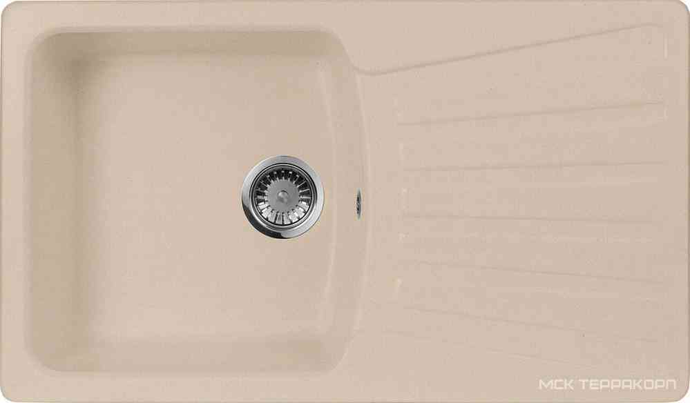 Мойка кухонная AquaGranitEx M-12 бежевая| 49x84x19