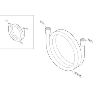 Шланг для душа 1500 мм, монолитный, хром матовый AMPM Универсал F0415100