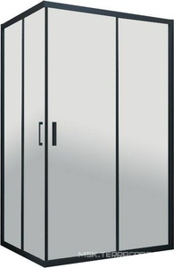 Душевое ограждение , 90x80x200 cм,  профиль черный матовый, стекло прозрачное,  покрытие BriteGuard ZZ Vegas Glass ZA-F ZA-F NOVO h2000 90*80 02М 01 / BriteGuard