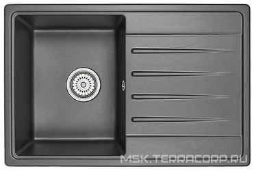 Мойка кухонная Granula Standart ST-7602 черный| 50x76x20