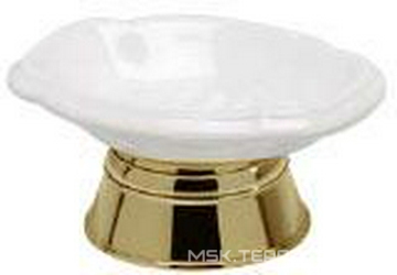 Мыльница настольная (цв. золото/белая керамика), Oval cristallo Z XXZ