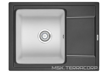 Мойка кухонная Granula Hibrid HI-65 черный-арктик| 50x65x20