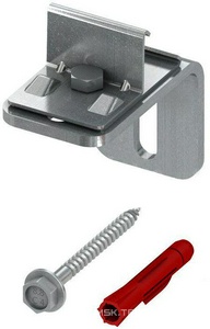 Крепление одинарное (кронштейн, анкер, дюбель) для сборки профилей, (оцинкованная сталь),  Tece TECEprofil 9030002