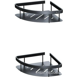 Полка для душа угловая двухъярусная, цв.черный матовый, ZZ AMPM Sense L A7454222