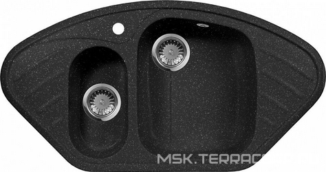 Мойка кухонная AquaGranitEx M-14 черная| 50x95x17