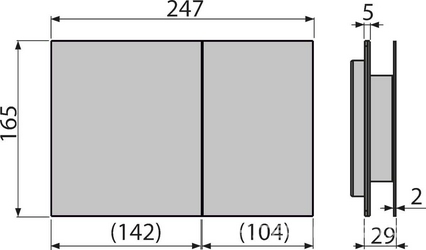 Клавиша двойного смыва для инсталляции, цвет металл/матовый ZZ AlcaPlast Универсал AIR