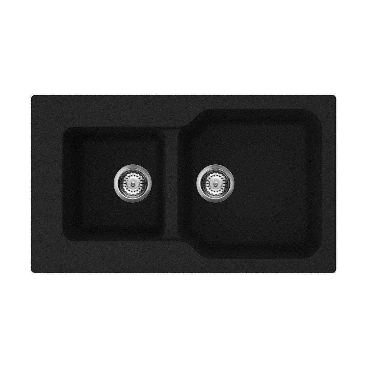 Мойка кухонная Omoikiri Maru 86-2-BL черная| 50x86x21