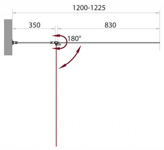 Шторка на ванну, распашная с неподвижным сегментом, 1200хh1400мм, (стекло рифленое Punto 5мм, профиль цв.хром),  ZZ BelBagno Sela SELA-V-11-120/140-P-Cr-L