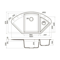 Мойка кухонная Omoikiri Sakaime 105C-PL платина| 57x105x23