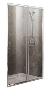 Дверь для душа, в нишу 1050-1150)хh1900мм, сдвижная, 1 дверь, 1 неподв.секция, правая/левая, (стекло прозрачн.5мм, фурн.цв.хром),  ZZ BelBagno Unique UNIQUE-BF-1-100/115-C-Cr