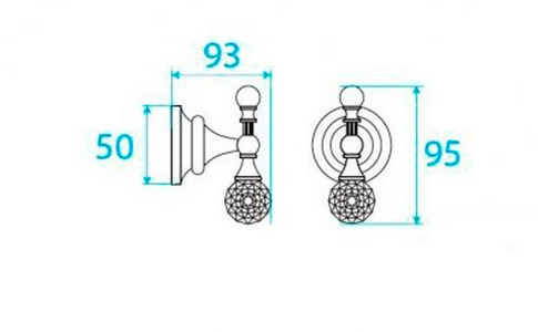 Крючок (цв.бронза, Swarovski),  ZZ Cezares Olimp OLIMP-HK-02-Sw