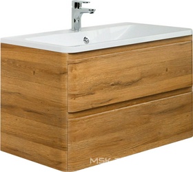 База под раковину подвесная с 2 выдвиж ящиками, 900х455x570мм, (без раковины), (цв.Rovere Rustico), Albano ZZ