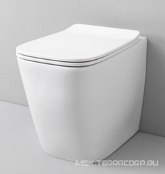 Унитаз напольный, пристенный 36х52см, безободковый, без сиденья, горизонт.слив, монтаж со скрытым в стене бачком, крепёж в компл., (цв. белый),  ZZ ArtСeram A16 ASV004 01; 00