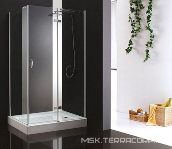 Душевой уголок 1200х1000хh1950мм, прямоугольный, "Правый" петли справа, вход 550мм, (стекло прозрачное 6мм, фурнит. цв.хром),  ZZ Cezares Bergamo BERGAMO-W-AH-1-120/100-C-Cr-R