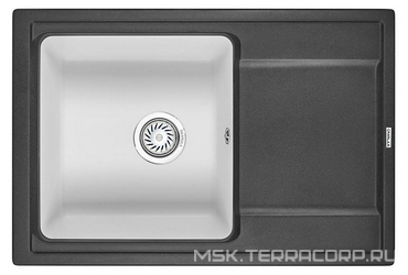 Мойка кухонная Granula Hibrid HI-74 черный-арктик| 50x74x22