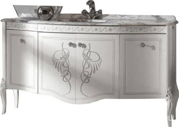 Шкаф дополн. для тумбы под раковину, 35,2х47см, гнутая распшн. дверь, петли слева, ручки цв. хром, Hermitage ZZ