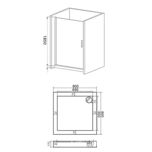 Дверь для душа Пандора 800хh1850 мм (стекло прозрач. профиль хром, универс. правая/левая) Good Door PANDORA ПД00069