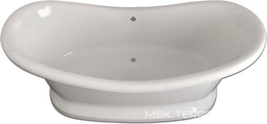 Ванна из искусственного камня Фэма Габриэлла белая на подиуме| 187x84x43