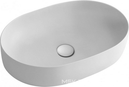 Раковина накладная на столешницу, овальная 60х40см, без отв.д/смесит., без перелива, (цв.белый),  ZZ Kerasan Nolita 534301