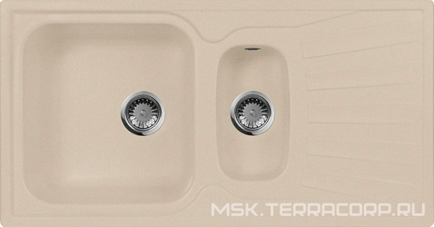Мойка кухонная AquaGranitEx M-09к бежевая| 49x94x19