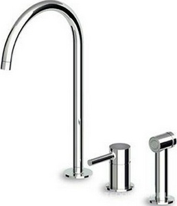 Смеситель для кух.мойки, на 3 отв., с вытяжной лейкой, (цв.хром),  ZZ Zucchetti Pan ZP6278